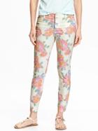 Old Navy Womens The Pixie Chinos Size 0 Regular - Multi Floral Bottom