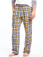 Old Navy Plaid Flannel Sleep Pants For Men - Yellow Plaid