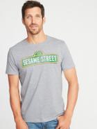 Old Navy Mens Sesame Street Graphic Tee For Men Light Heather Gray Size Xl