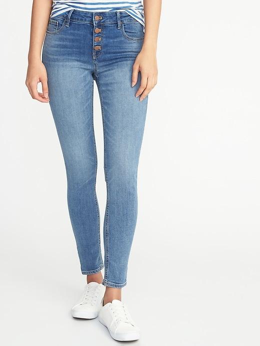Old Navy Womens Mid-rise Button-fly Rockstar Jeans For Women Agave Size 0