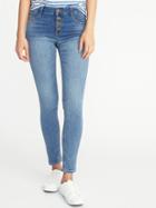 Old Navy Womens Mid-rise Button-fly Rockstar Jeans For Women Agave Size 0
