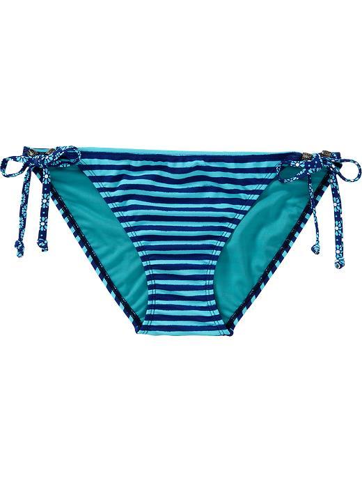 Old Navy Womens Striped String Bikini Bottoms - Blue Stripe Bottom