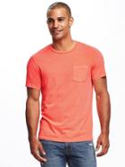 Old Navy Garment Dyed Crew Neck Tee For Men - Finding Neon