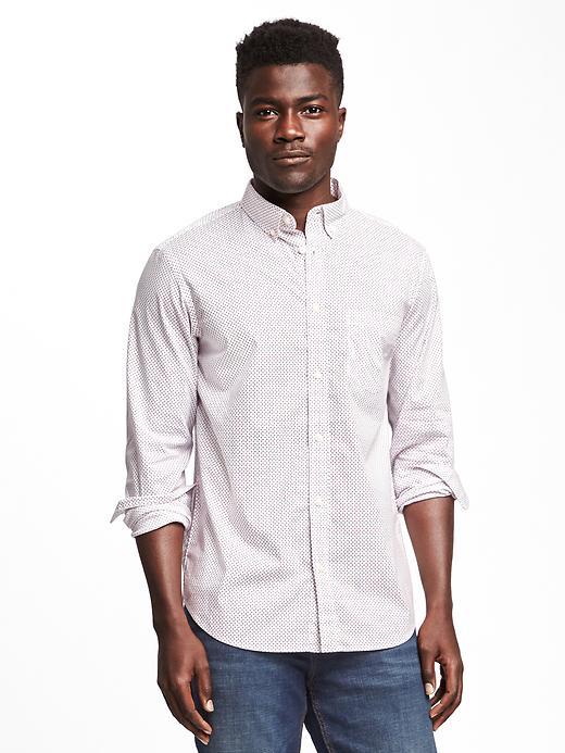 Old Navy Regular Fit Built In Flex Classic Shirt For Men - Robbie Red