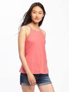 Old Navy Relaxed High Neck Y Back Tank For Women - Coral Tropics