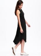 Old Navy Womens Embroidered Midi Dresses Size L Tall - Black