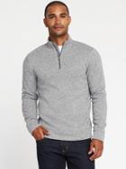 Old Navy Sweater Fleece 1/4 Zip Pullover For Men - Grey Marl
