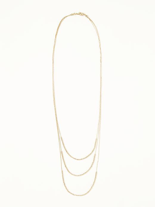 Old Navy Layered Bead Necklace For Women - Gold