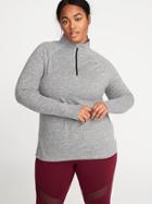 Old Navy Womens Semi-fitted Plus-size1/4-zip Pullover Grey Melange Size 3x