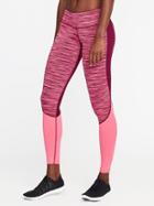 Old Navy Go Dry Mid Rise Color Block Leggings For Women - Winter Wine