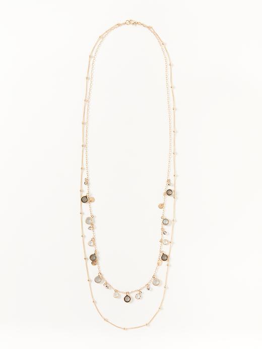 Old Navy Multi Strand Crystal Coin Necklace For Women - Gold