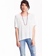 Old Navy Womens Boxy Tees Size L Tall - Bright White