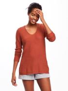 Old Navy Relaxed Textured Tunic Sweater For Women - Spice Level