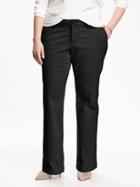 Old Navy Womens Smooth & Slim Mid-rise Plus-size Khakis Black Size 16