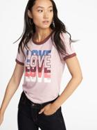 Old Navy Womens Tuck-in Slim-fit Graphic Tee For Women Love Size L