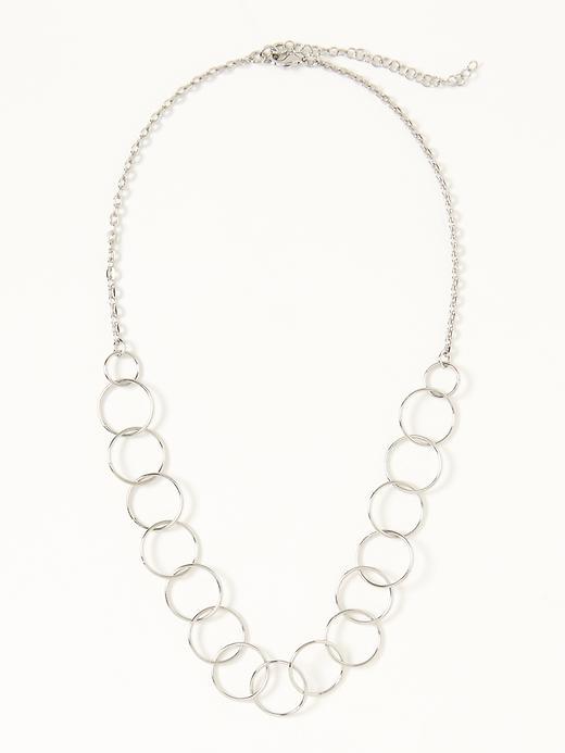 Old Navy Circle Link Chain Necklace For Women - Silver