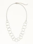 Old Navy Circle Link Chain Necklace For Women - Silver