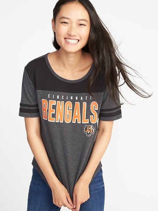 Old Navy Womens Nfl Team Sleeve-stripe Tee For Women Bengals Size L