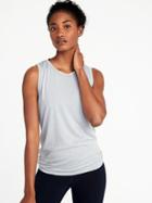 Old Navy Womens Ultra-light Stripe-mesh Tie-back Tank For Women Iceberg Size Xs