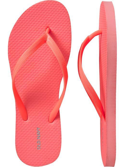 Old Navy Womens Classic Flip Flops - Lotus Orange Neon