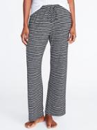 Old Navy Womens Plush-knit Lounge Pants For Women Black White Stripe Size M