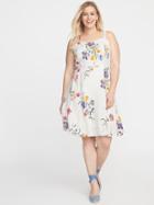 Plus-size Fit & Flare Floral Cami Dress