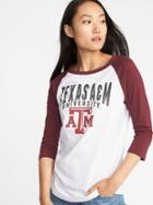 Old Navy Womens College-team 3/4-length Raglan Tee For Women Texas A&m Size Xs