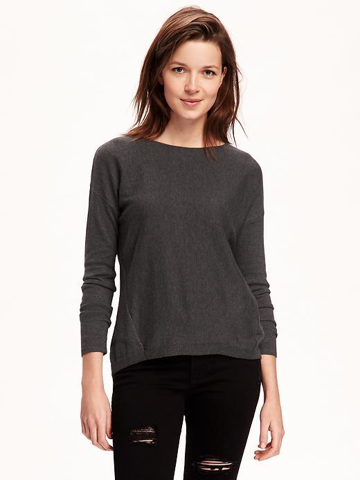 Old Navy Hi Lo Dolman Sleeve Pullover For Women - Graphite Heather