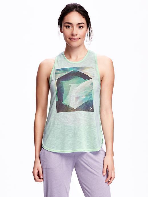 Old Navy Go Dry Sleeveless Graphic Tee - Mini Mint Graphic