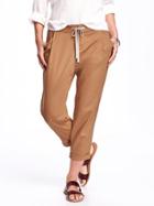 Old Navy Drawstring Tapered Cropped Pants - Cumin Home