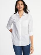 Old Navy Womens Relaxed Classic Shirt For Women Bright White Size M