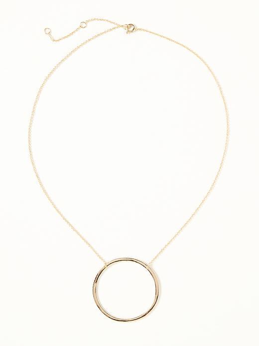 Old Navy Circle Pendant Necklace For Women - Gold