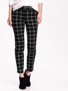 Old Navy The Pixie Mid Rise Ankle Pants Size 0 Regular - Black Plaid