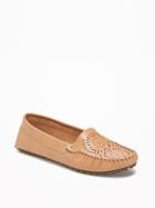 Old Navy Perforated Faux Leather Moccasins For Women - Tan