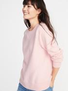 Old Navy Womens Reverse-knit Crew-neck Sweatshirt For Women Soft Pink Size Xs
