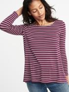 Old Navy Womens Luxe Swing Tee For Women Pink & Red Stripe Size S