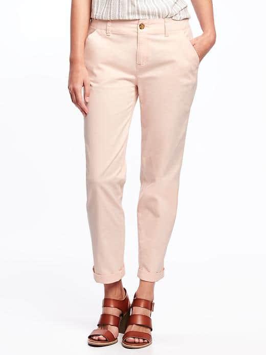 Old Navy Boyfriend Straight Khakis For Women - Peach Gelato