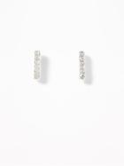 Pav Rhinestone Bar Stud Earrings For Women