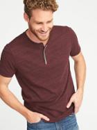 Old Navy Mens Soft-washed Slub-knit Henley For Men Clove Size M