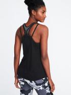 Old Navy Womens Semi-fitted Strappy Mesh-back Performance Tank For Women Black Size S