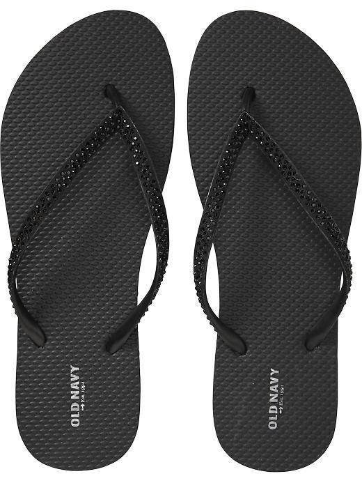 Old Navy Old Navy Womens Embellished Flip Flops - Black
