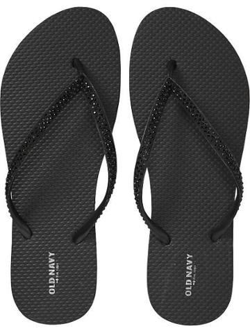 Old Navy Old Navy Womens Embellished Flip Flops - Black