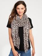 Old Navy Lightweight Printed Scarf For Women - Pink Leopard