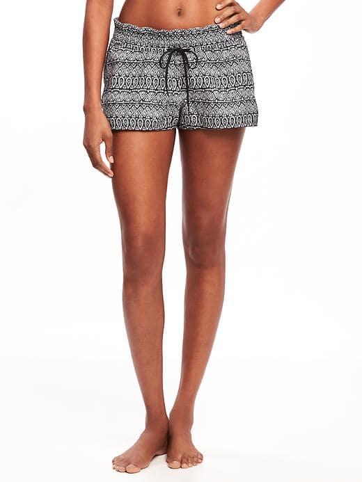 Old Navy Drawstring Board Shorts For Women - Black Geo