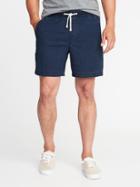 Old Navy Mens Built-in Flex Drawstring Jogger Shorts For Men (7) Indigo Stripe Size M