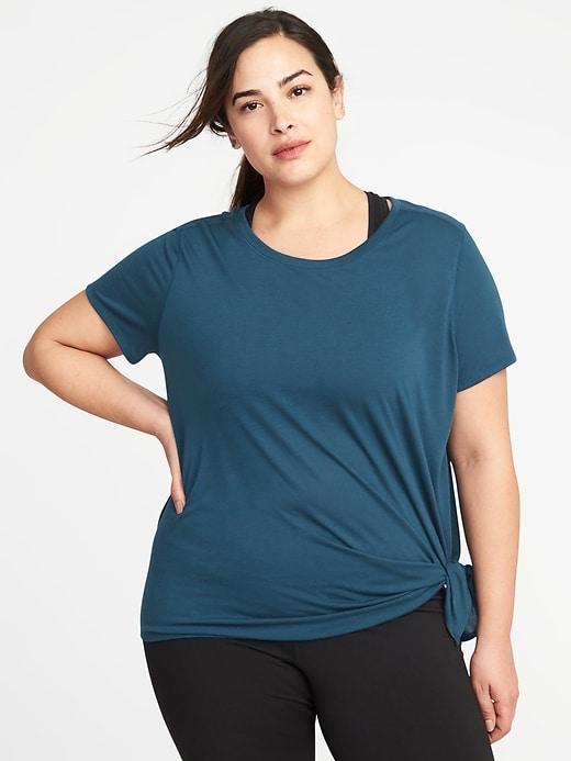 Old Navy Womens Plus-size Go-dry Mesh-back Top Sea Something Size 3x