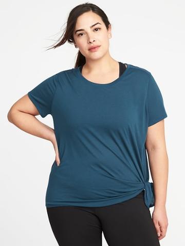 Old Navy Womens Plus-size Go-dry Mesh-back Top Sea Something Size 3x