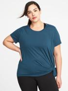Old Navy Womens Plus-size Go-dry Mesh-back Top Sea Something Size 3x