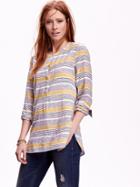 Old Navy Striped Tunic Top - Lime Stripe