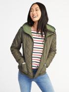 Old Navy Womens Quilted Hooded Jacket For Women Grazing Grasses Size Xs